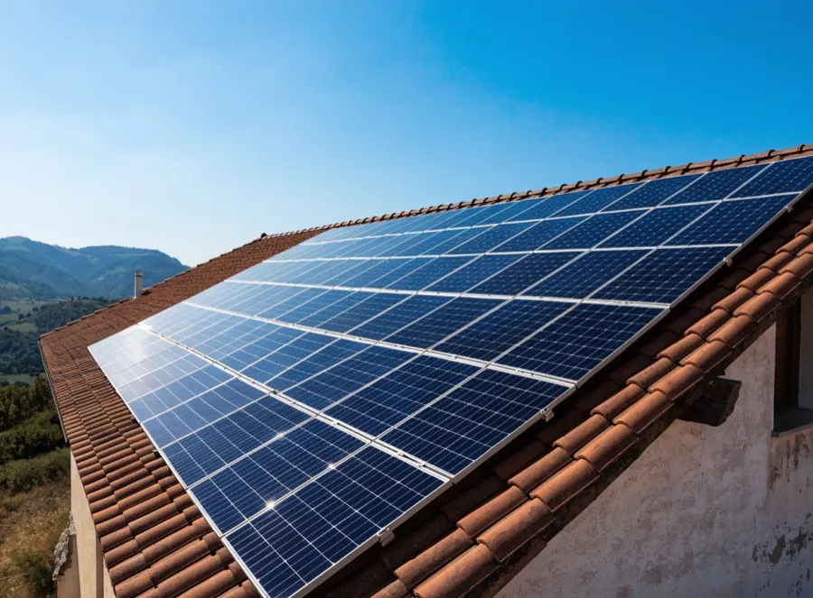 Tetto completo di pannelli fotovoltaici